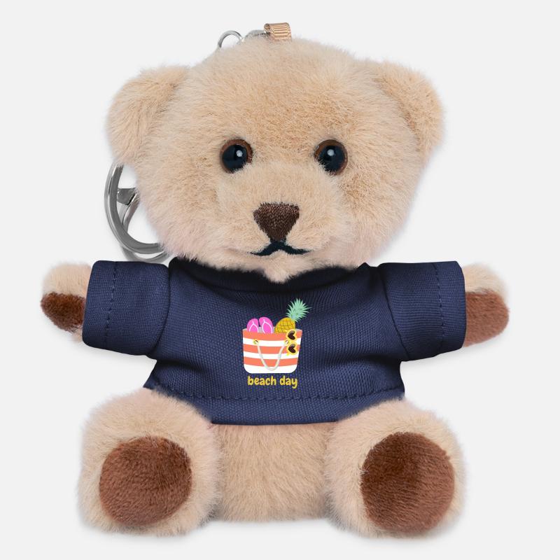 Beach Day - Teddy Keyring - navy