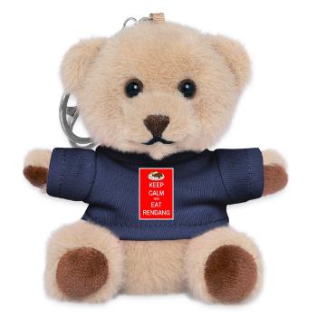 Stay calm and eat rendang - Teddy Keyring - navy - Front