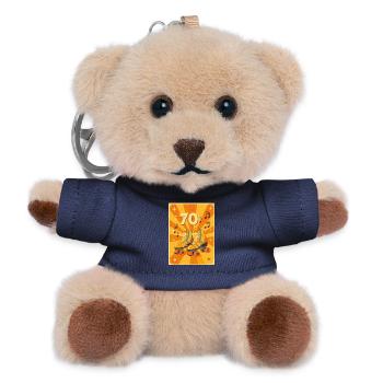 Klassische 70er-Jahre-Rollschuhe mit warmen Retro-Vibes - Teddy Schlüsselanhänger - Navy - Vorne