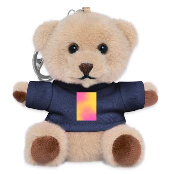 Gradient - yellow pink personalisierbar - Teddy Schlüsselanhänger - Navy - Vorne