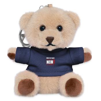 Bevor Du fragst Nein Lustiges Design Humor Nope No - Teddy Schlüsselanhänger - Navy - Vorne