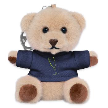 Abstraktes Glas / Linie / grün / Muster - Teddy Schlüsselanhänger - Navy - Vorne