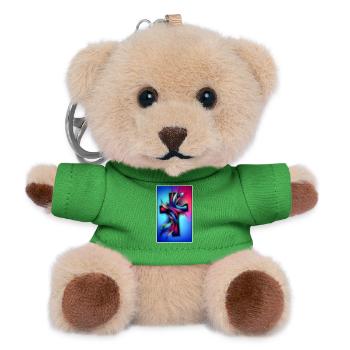 Cross colorful - Teddy Keyring - green - Front