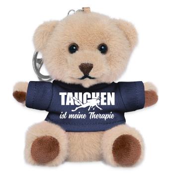 Tauchen ist meine Therapie – Cooler Taucher-Spruch - Teddy Schlüsselanhänger - Navy - Vorne