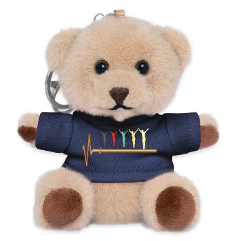 Tauchendes Herzschlag Taucher-Puls-EKG - Teddy Schlüsselanhänger - Navy - Vorne