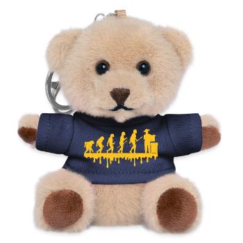 Imker Evolution Vintage Biene Bienenzucht Geschenk - Teddy Schlüsselanhänger - Navy - Vorne