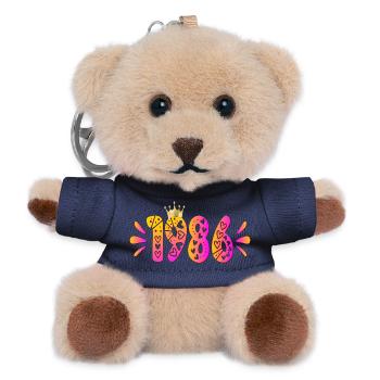 Birthday 1986 Birthday Crown - Teddy Keyring - navy - Front