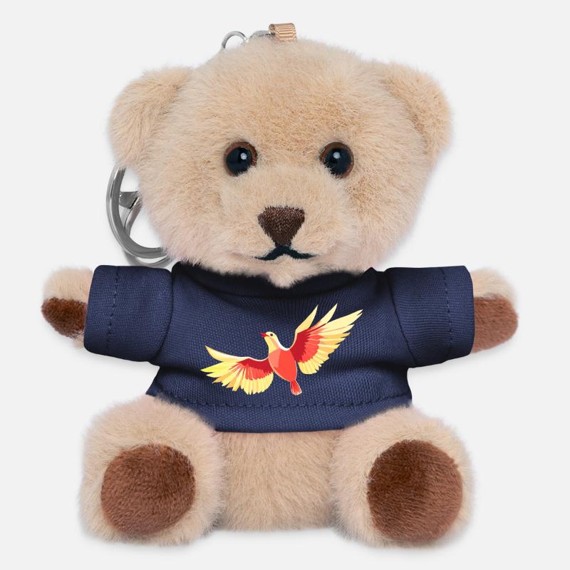 Vogel, der am Himmel schwebt - Teddy Schlüsselanhänger - Navy
