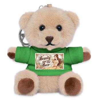 Beauty and the Beer - Teddy Keyring - green - Front