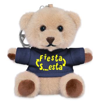 FIESTA Y SIESTA! (In einer Schleife: Party und Nickerchen!) - Teddy Schlüsselanhänger - Navy - Vorne
