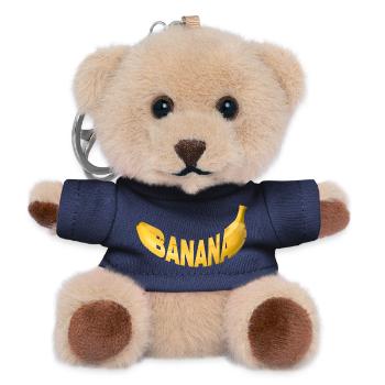Banana Schriftband Druck - Teddy Schlüsselanhänger - Navy - Vorne