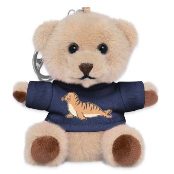 Coastal Seal Illustration - Teddy Keyring - navy - Front