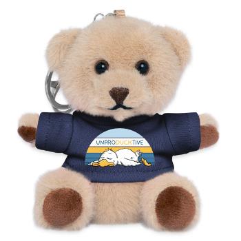 Ente_ProduktivUnproducktive Ente Wortspiel Faul  - Teddy Schlüsselanhänger - Navy - Vorne