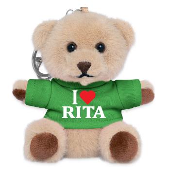 T-Shirt Ich liebe Rita T-Shirt Geschenkidee - Teddy Schlüsselanhänger - Grün - Vorne
