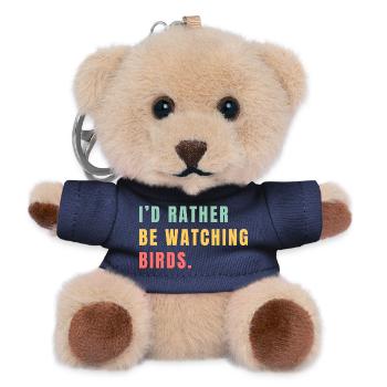 Ich würde lieber Vögel beobachten - Teddy Schlüsselanhänger - Navy - Vorne