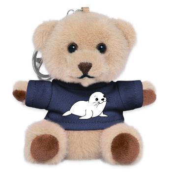 Robbe Seehund Robben Seehunde Norddeutschland - Teddy Schlüsselanhänger - Navy - Vorne