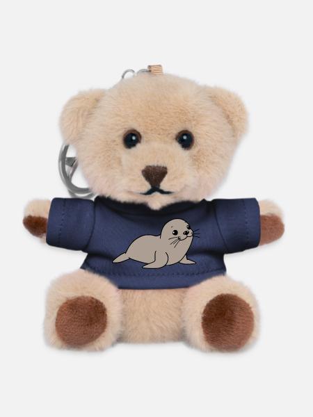 Seehund Robben T-shirt Geschenk Norddeutschland - Teddy Schlüsselanhänger - Navy