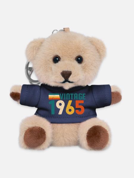 Vintage 1965 Birthday Gifts - Teddy Keyring - navy