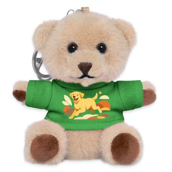 Happy Labrador Dog Illustration for Dog Lovers - Teddy Keyring - green - Front