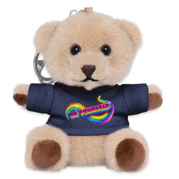 Sei du selbst, Regenbogenband - Teddy Schlüsselanhänger - Navy - Vorne