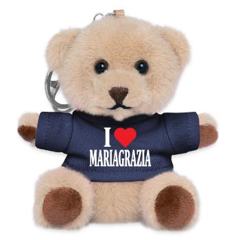 t-shirt name I love Mariagrazia t-shirt - Teddy Keyring - navy - Front