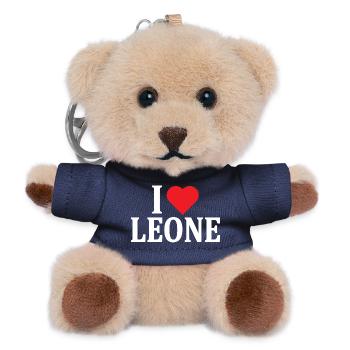 T-Shirt Name I love Lion T-Shirt Geschenkidee - Teddy Schlüsselanhänger - Navy - Vorne