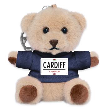 Ortsschild Cardiff - Teddy Schlüsselanhänger - Navy - Vorne