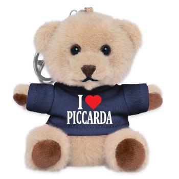 Tee shirt I love Piccarda idée cadeau t-shirt - Porte-clés ourson - marine - Devant