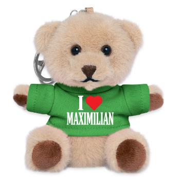 t-shirt I love Maximilian t-shirt gift idea - Teddy Keyring - green - Front