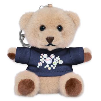 Marbles with Pattern – Shimmering Elegance - Teddy Keyring - navy - Front