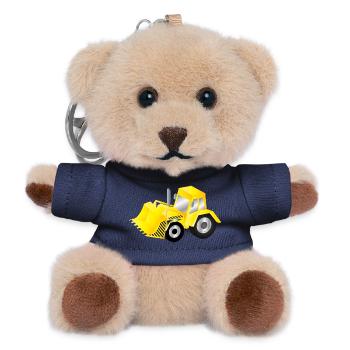 Bright yellow excavator with power - Teddy Keyring - navy - Front