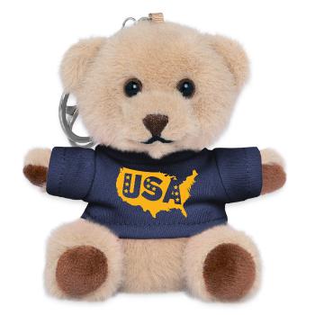 USA Map Emblem with Stars - Teddy Keyring - navy - Front
