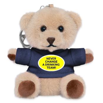 Nie wechsel das Trinkteam - Teddy Schlüsselanhänger - Navy - Vorne