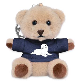 Robbe Seehund Robben Seehunde Norddeutschland - Teddy Schlüsselanhänger - Navy - Vorne