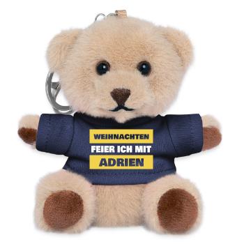 Adrien als Spruch - Teddy Schlüsselanhänger - Navy - Vorne