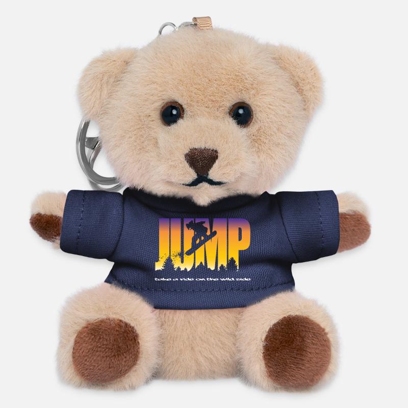 Jump and snowboarder - Porte-clés ourson - marine
