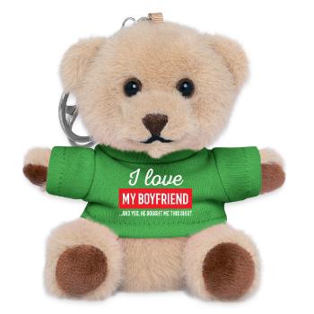 I Love My Boyfriend - Teddy Keyring - green - Front