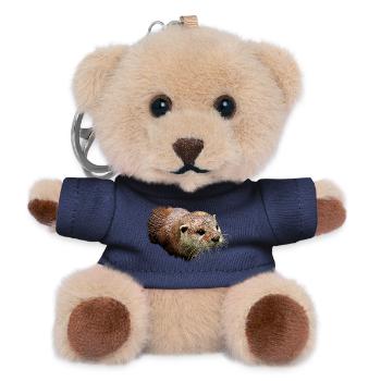 Natur-Kunst: Otter Portrait Digital Art Design - Teddy Schlüsselanhänger - Navy - Vorne