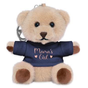 Mama Tochter Schriftzug Rosa - Teddy Schlüsselanhänger - Navy - Vorne