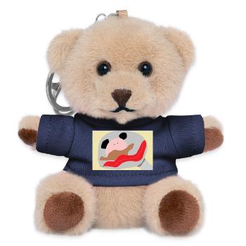 Panda mit roter Zunge - Teddy Schlüsselanhänger - Navy - Vorne