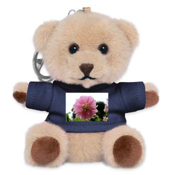 Dahlia Pink Pink Blossom ,Flower - Teddy Keyring - navy - Front