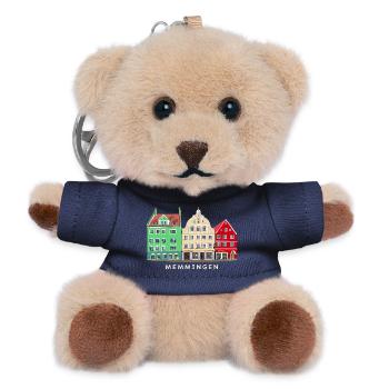 Memmingen, Bayern, Süddeutschland, Handzeichnung - Teddy Schlüsselanhänger - Navy - Vorne