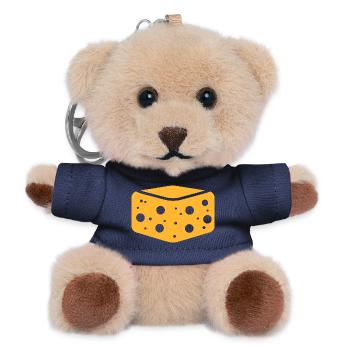 Design inspiriert von handwerklich hergestelltem Biskuitkäse - Teddy Schlüsselanhänger - Navy - Vorne