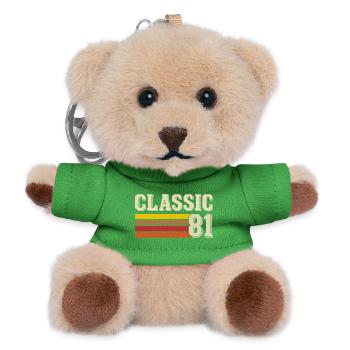 Retro Classic 81 – Born in 1981 Vintage Birthday - Teddy Keyring - green - Front