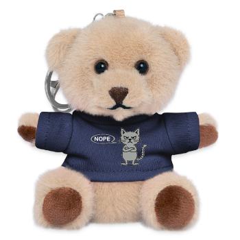 Skeptische Katze NOPE-Statement - Teddy Schlüsselanhänger - Navy - Vorne