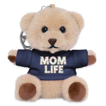 Mom Life Pastel Hearts Scribble - Teddy Keyring - navy - Front