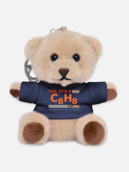 C8H8 Cubane – Yes it's a Cube retro Chemistry - Teddy Keyring - navy