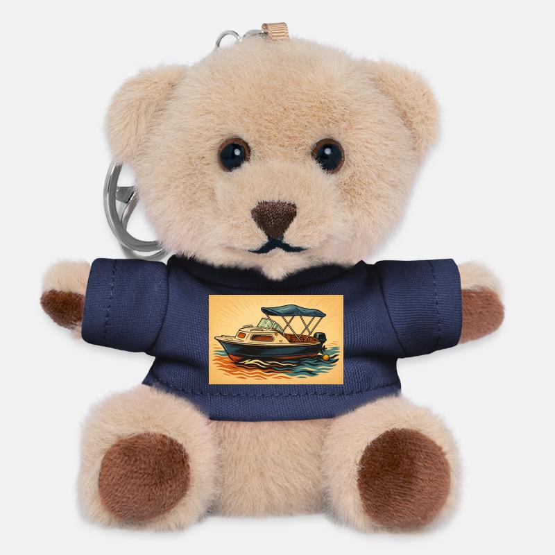 Motorboot Urlaubsfeeling - Teddy Schlüsselanhänger - Navy