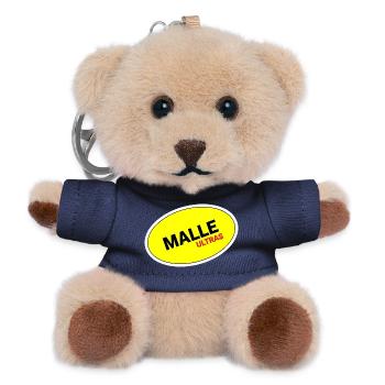 Autocollant ovale jaune Malle Ultras - Porte-clés ourson - marine - Devant