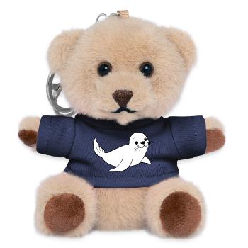 Robbe Seehund Robben Seehunde Norddeutschland - Teddy Schlüsselanhänger - Navy - Vorne